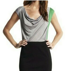 Derek Lam | Women's Gray Sleeveless Scoop Neck Pullover Waterfall Top Size M